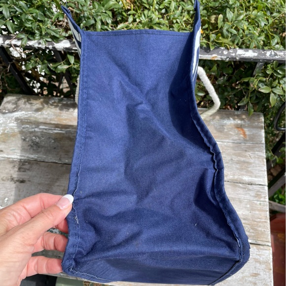 Vintage Navy Blue & white canvas bag large Tote CAPE COD - Picture 9 of 10